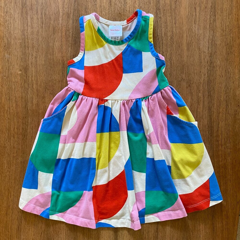 Hanna Andersson 2T dress, colorful skater racerback style, sleeveless, pockets